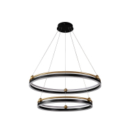 Подвесная люстра Crystal Lux FERNANDO SP123W LED D600+800 BLACK/GOLD