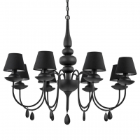 Подвесная люстра Ideal Lux Blanche SP8 Nero 111896